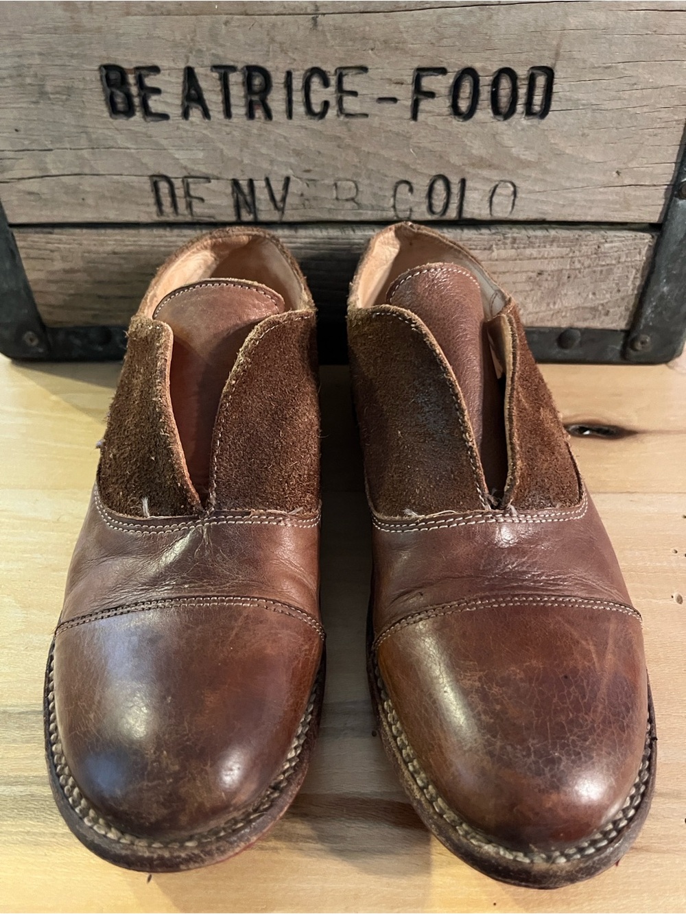 BedStu brown Bone dip dye Womens size 7.5 leather loafer